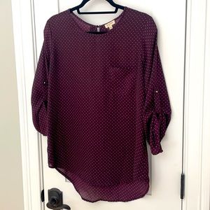 Purple polka dot top